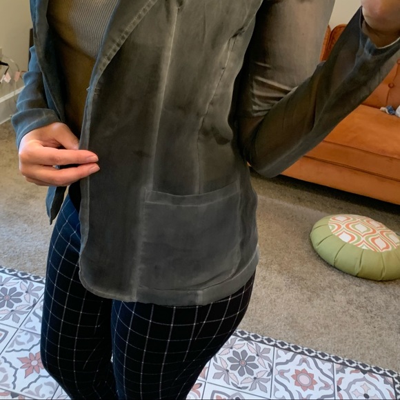 Elie Tahari Abby jacket Grey Fade Sheer Blazer XS - Picture 8 of 16